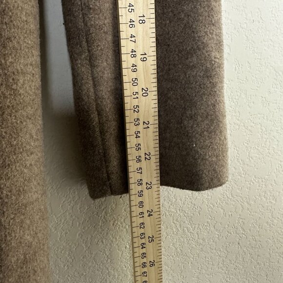 Calvin Klein Silk Wool Blend Brown Peacoat Jacket Women L Outerwear Winter Fall - Picture 5 of 15